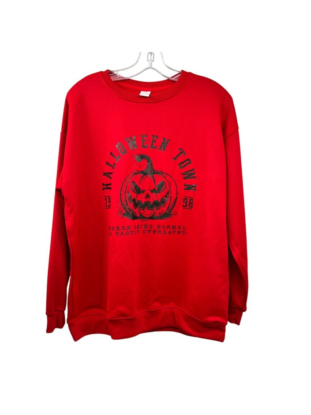 Halloween Town Womens Sweatshirt Long Sleeve Red/Black Size XL
